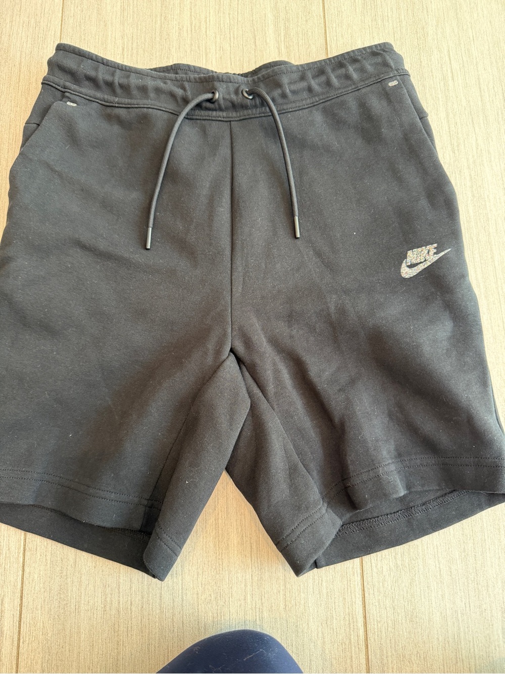 Nike Tech Men’s Black Athletic Drawstring Shorts with Speckled Logo